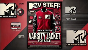 MTV Staff Varsity Burgundy Jacket for Sale: Own a Piece of Nostalgia