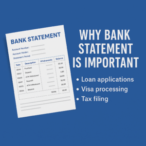 Application for bank statement