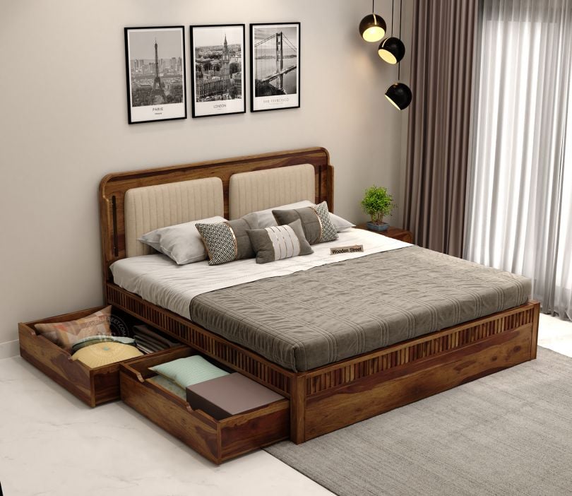 wooden bed