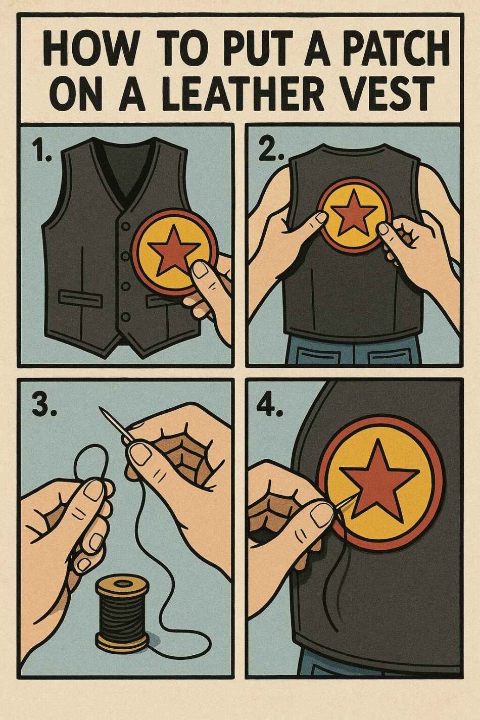 How to Put a Patch on a Leather Vest