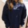 Pink Palm Puff Blue Hoodie