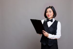 A corporate catering worker