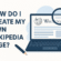 How Do I Create My Own Wikipedia Page