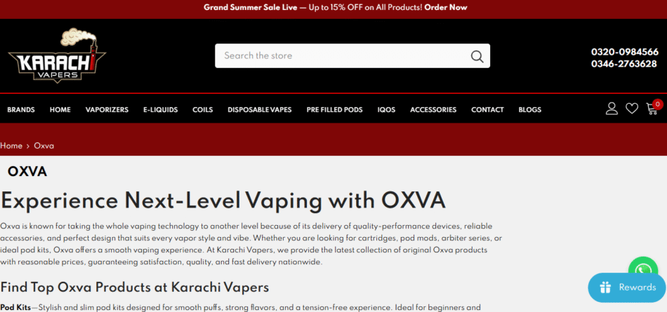 Oxwa pod price in pakistan