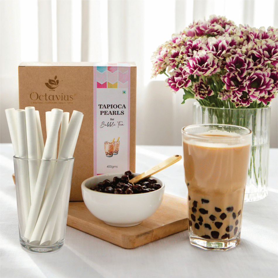 tapioca pearls in bubble tea