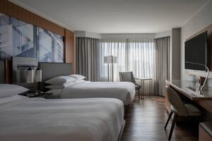 Modern and serene room interior designed for relaxation at a premium Massage Parlor in Tysons Corner.