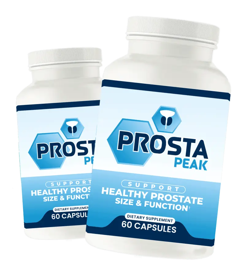 Bottle of Prosta Peak prostate supplement on its official website