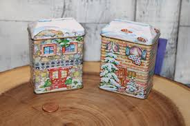Winter-Themed House Tin Boxes,