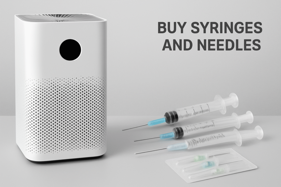 air purifier, buy syringes and needles