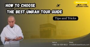 Pilgrims with an experienced Umrah tour guide in Makkah learning rituals and receiving guidance during their spiritual journey.