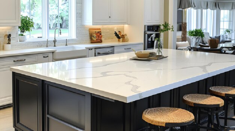 white quartz kitchen countertops