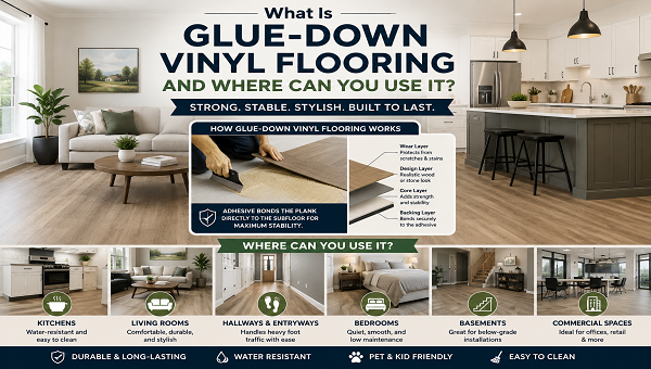 Glue-Down Vinyl Flooring Guide sam's flooring