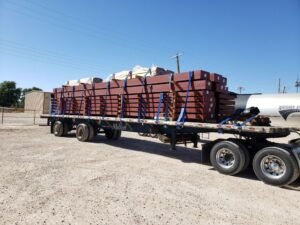 flatbed truck steel hauling