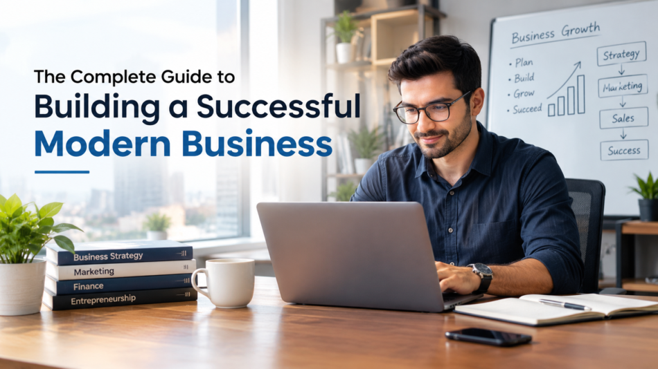 A practical guide to building a successful modern business through planning, branding, digital marketing, and business growth strategies.